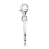 925 Sterling Silver with CZ Music Note Lobster Clasp Charm