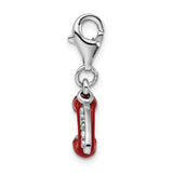 Sterling Silver RH Enameled Call ME 3D Phone Lobster Clasp Charm