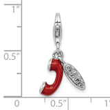Sterling Silver RH Enameled Call ME 3D Phone Lobster Clasp Charm