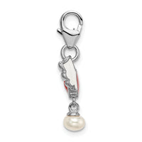 Winged Red Heart with Pearl 3-D Clipable Charm