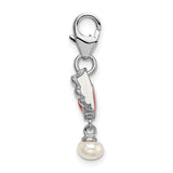 Winged Red Heart with Pearl 3-D Clipable Charm