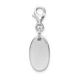 Amore La Vita Sterling Silver Rhodium-plated Polished Follow Your Heart Charm with Fancy Lobster Clasp QCC1225