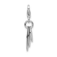 Amore La Vita Sterling Silver Rhodium-plated Polished Follow Your Heart Charm with Fancy Lobster Clasp QCC1225
