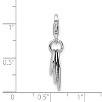 Amore La Vita Sterling Silver Rhodium-plated Polished Follow Your Heart Charm with Fancy Lobster Clasp QCC1225