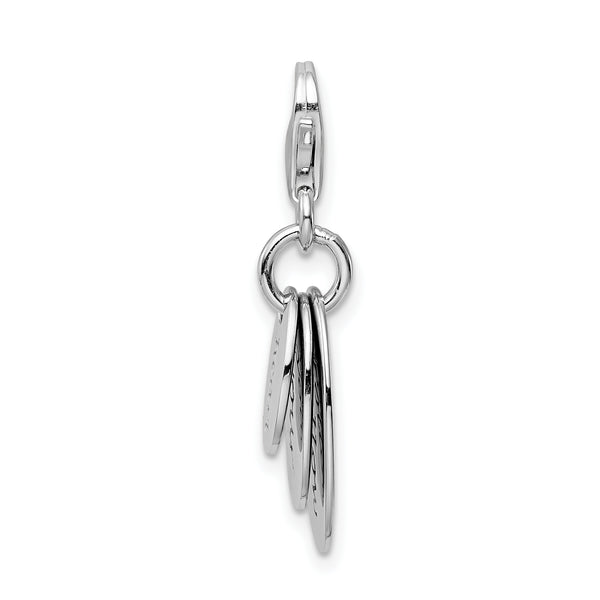 Amore La Vita Sterling Silver Rhodium-plated Polished Follow Your Heart Charm with Fancy Lobster Clasp QCC1225