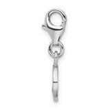 SS RH Hammered Four Leaf Clover Lobster Clasp Charm