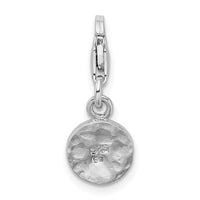 SS RH Hammered Four Leaf Clover Lobster Clasp Charm