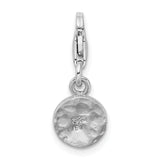 SS RH Hammered Four Leaf Clover Lobster Clasp Charm