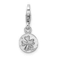 SS RH Hammered Four Leaf Clover Lobster Clasp Charm