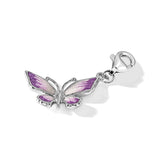 Rose Quartz Heart Charm in Sterling Silver