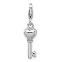Heart Key 3-D Clipable Charm