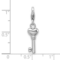 Heart Key 3-D Clipable Charm
