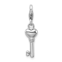 Heart Key 3-D Clipable Charm