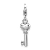 Heart Key 3-D Clipable Charm