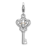 Key with Pearl Clipable Charm