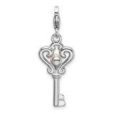 Key with Pearl Clipable Charm