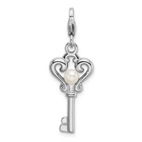 Key with Pearl Clipable Charm