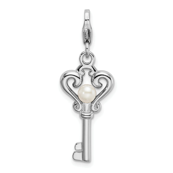 Key with Pearl Clipable Charm