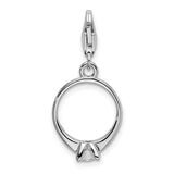 Cubic Zirconia Ring Charm in Sterling Silver