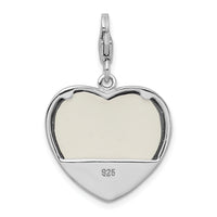 925 Sterling Silver 2-D Blue Enameled Mom Photo with Lobster Clasp Charm