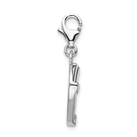 Goldia Sterling Silver Polished Heart Frame W/Lobster Clasp Charm