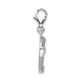 Goldia Sterling Silver Polished Heart Frame W/Lobster Clasp Charm