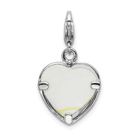 Goldia Sterling Silver Polished Heart Frame W/Lobster Clasp Charm