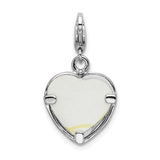Goldia Sterling Silver Polished Heart Frame W/Lobster Clasp Charm