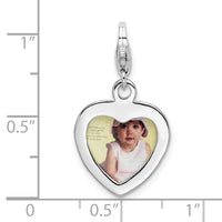 Goldia Sterling Silver Polished Heart Frame W/Lobster Clasp Charm
