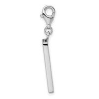 Sterling Silver Polished Picture Frame W/Lobster Claw Clasp Clasp Charm Charms