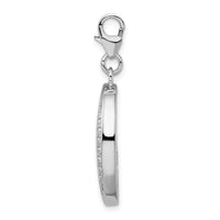 Sterling Silver Oval Photo with Lobster Clasp Charm