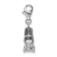 Sterling Silver Baby Carriage W/Lobster Claw Clasp Clasp Charm Charms
