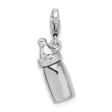 Sterling Silver Baby Bottle W/Lobster Claw Clasp Clasp Charm Charms