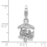 Sterling Silver Moveable Carousel with Lobster Clasp Charm