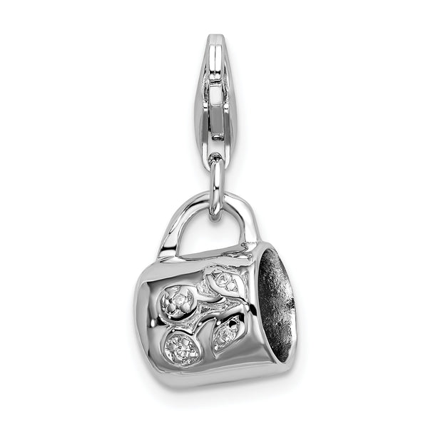 Sterling Silver Baby Cup W/Lobster Claw Clasp Clasp Charm Charms