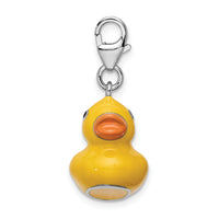 Sterling Silver 3-D Enameled Duck W/Lobster Claw Clasp Clasp Charm Charms