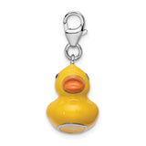 Sterling Silver 3-D Enameled Duck W/Lobster Claw Clasp Clasp Charm Charms