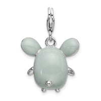 Goldia Sterling Silver 3-d Enameled Grey Mouse W/Lobster Clasp Charm