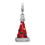 Sterling Silver 3-D Enameled Red Party Hat Charm Charms