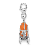 Sterling Silver 3-D Enameled Carriage W/Lobster Claw Clasp Clasp Charm Charms