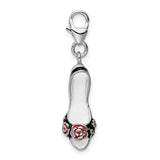 925 Sterling Silver 3-D Enameled High Heel with Lobster Clasp Charm