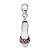 925 Sterling Silver 3-D Enameled High Heel with Lobster Clasp Charm