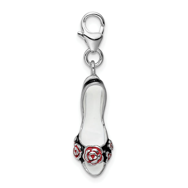 925 Sterling Silver 3-D Enameled High Heel with Lobster Clasp Charm