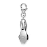 925 Sterling Silver 3-D Enameled High Heel with Lobster Clasp Charm