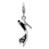 925 Sterling Silver 3-D Enameled High Heel with Lobster Clasp Charm