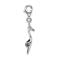 Sterling Silver Amore La Vita Rhod-pl Enameled Marcasite Shoe Charm