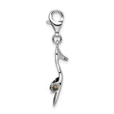 Sterling Silver Amore La Vita Rhod-pl Enameled Marcasite Shoe Charm