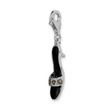 Sterling Silver Amore La Vita Rhod-pl Enameled Marcasite Shoe Charm