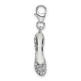 Amore LaVita 3-D Swarovski Crystal and Enameled High Heel Lobster Clasp for Charm Bracelet