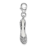 Amore LaVita 3-D Swarovski Crystal and Enameled High Heel Lobster Clasp for Charm Bracelet